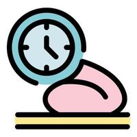 Bread proving time with clock showing dough rising time vector