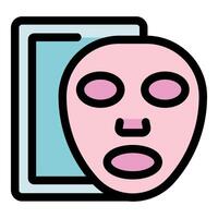 Cosmetic face mask showing on smartphone screen, promoting skincare routine vector