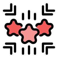 Three stars ranking with abstract design elements creating modern business icon vector