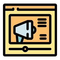 Online marketing campaign showing megaphone and progress bar vector