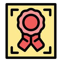 Focusing on quality control with red cockade symbol, ensuring top notch products vector