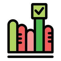 Graph showing positive trend with check mark icon vector