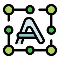 Blockchain technology connecting letter a in network symbol vector