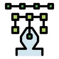 Blockchain technology connecting squares with pen tool symbolising digital art creation vector