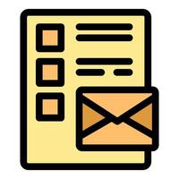 Newsletter sending with checklist and envelope icon representing email marketing strategy vector