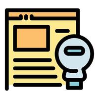 Web page creating and publishing content, sharing ideas online through digital platform vector