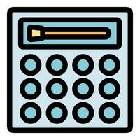 Calculator performing calculations with twelve buttons and display showing result vector