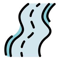 River flowing through landscape creating meanders and curves vector