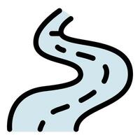 Winding river flowing through landscape creating scenic waterway vector