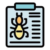 Laboratory report showing termite insect and research data vector