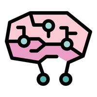 Electronic brain representing artificial intelligence and machine learning vector