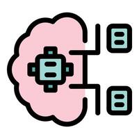 Neural network connecting to processing units, artificial intelligence concept vector