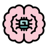 Brain chip implant, enhancing human intelligence and cognitive abilities vector