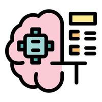 Brain chip connecting to a server, enhancing cognitive abilities vector