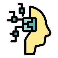 Digital transformation connecting data to human mind, technological advancement in artificial intelligence vector