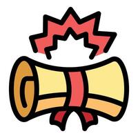 Diploma burning with red ribbon and burst icon representing lost opportunity vector