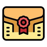 Envelope with wax seal representing official documents and secure communication vector