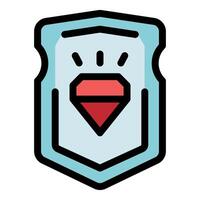 Reliable protection shield with shiny red diamond icon symbolizing security and value vector
