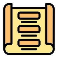 Rolled parchment with lines representing a checklist or ancient document vector