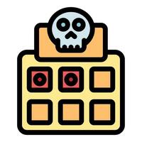 Skull warning sign on top of control panel with buttons and indicators vector