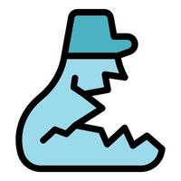 Broken chemical flask with a cap symbolizing laboratory accident vector
