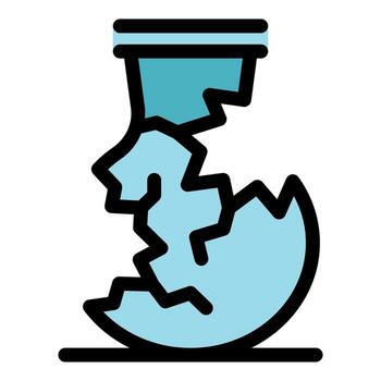 Broken eggshell symbolizing new beginnings and opportunities vector