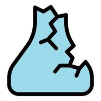 Broken light blue candy wrapper icon demonstrating littering issues vector