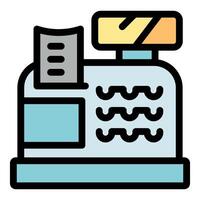 Modern cash register printing receipt for payment in store vector