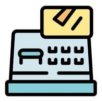 Credit card being inserted into pos terminal for payment processing vector