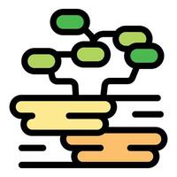 Small bonsai tree growing on a rock representing harmony and balance vector