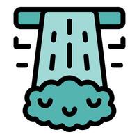 Waterfall falling on a happy cloud creating a funny relaxing atmosphere vector