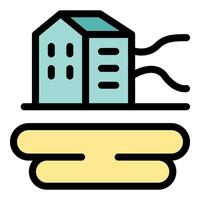House floating on air mattress symbolizing instability in housing market vector