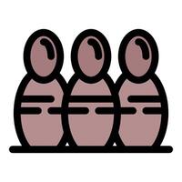 Bowling pins standing in a row, ready for action vector
