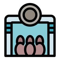 Elevator carrying passengers going up or down inside building vector