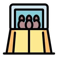 Bowling pins standing in automated bowling machine with ball return system vector