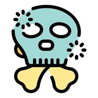 Skull and crossbones showing dizziness and suffering vector