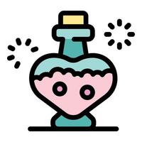 Heart shaped potion bottle sparkling with magic and mystery vector