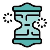 Hourglass measuring loading time with spinning loading wheel vector