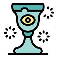 Magic goblet showing eye and sparkling effect symbolizing clairvoyance vector