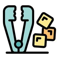 Sugar tongs handling cubes for sweetener or tea or coffee vector