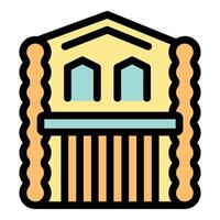 Government building showing pillars and windows, symbolizing power and transparency vector
