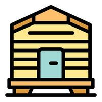 Wooden beehive for producing honey and protecting bees vector