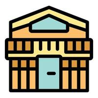 Modern museum building with columns and balcony representing culture and history vector