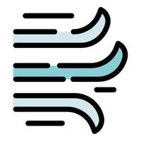 Wind blowing, expressing movement and airflow with simple lines and curves vector
