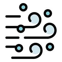 Windy day depicting strong air current blowing with particles vector