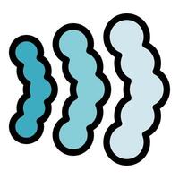 Three blue wavy vertical stripes creating a modern abstract design vector