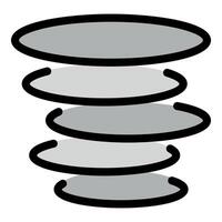 Gray concentric ellipses rotating and creating visual effect vector