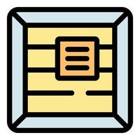 Shipping box with label displaying important information for delivery vector