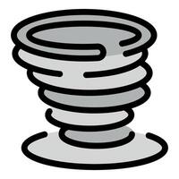 Swirling tornado creating destruction, weather icon representing natural disaster vector