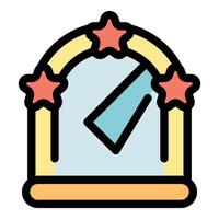 Magic portal with stars and light beam creating enchanting atmosphere vector